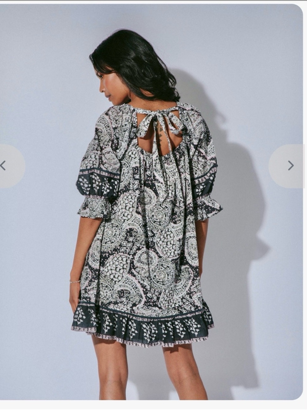 Cleobella Organic Cotton Printed Tie-Back Mini Dress
